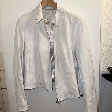 White Leather Biker Jacket