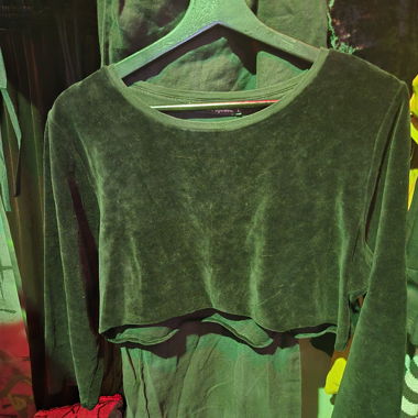 Top Corto in Velluto Nero
