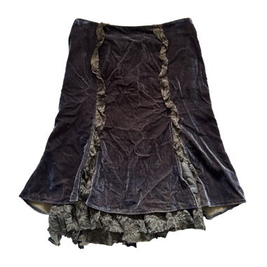 vintage velvet skirt with lace