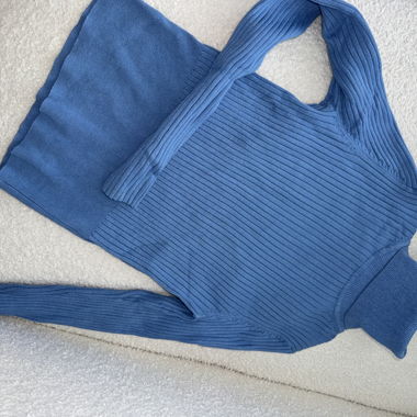 Maglione a costine blu ZARA