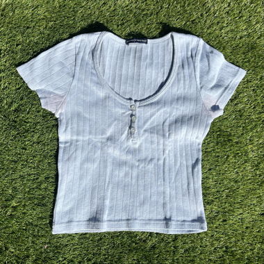 Light Blue Ribbed Top