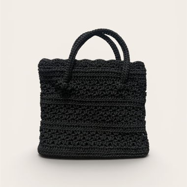 Borsa tote all’uncinetto nera