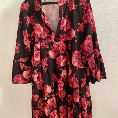 Black and Pink Floral Dress