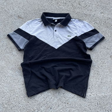 Polo Lacoste nero/bianco, S