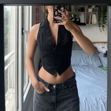 Halterneck top (haut style blazer) noir 