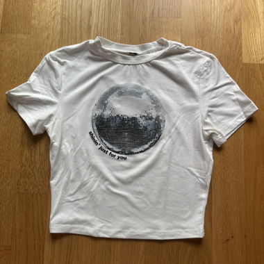White Print Crop Top