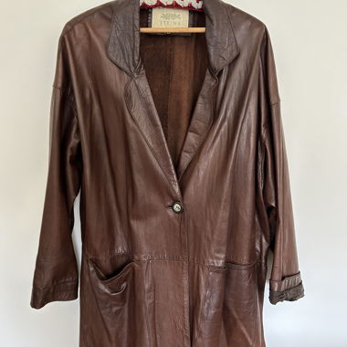Blazer in pelle marrone