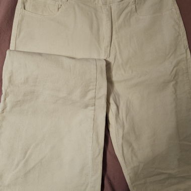 White corduroy trousers