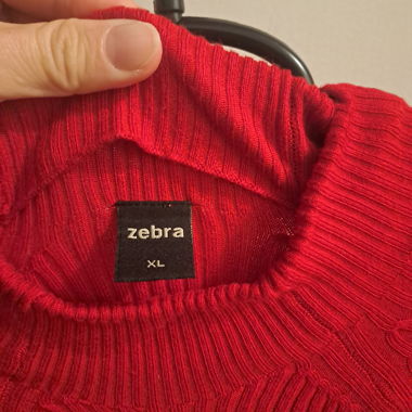 Zebra Red Knit Dress XL