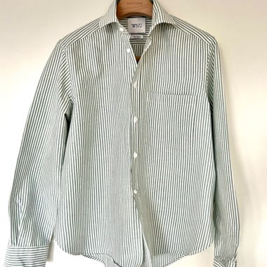 WNU Green & White Striped Oxford Shirt  – Size 40