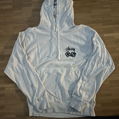 Felpa bianca Stussy con stampa dadi