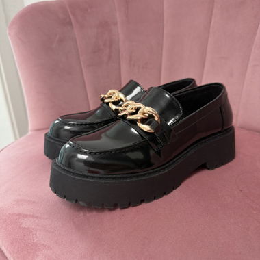 Mocassins plateforme noirs