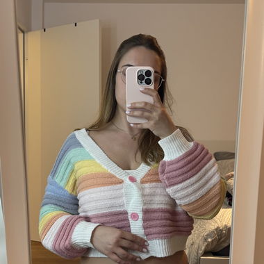 SHEIN rainbow knit cardigan