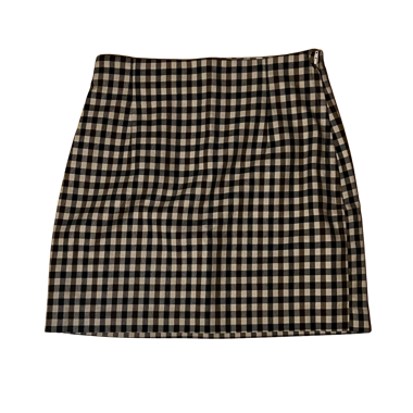 Jupe mini H&M en gingham marron et crème