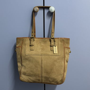 Sac cabas Coach en cuir et daim