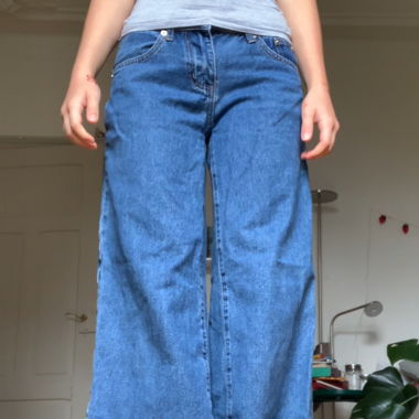 Jeans baggy en denim bleu