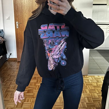 Crop Hoodie Nero Star Wars Taglia M