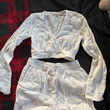 Ensemble été blanc short et top 