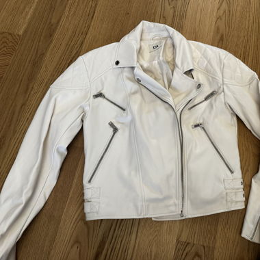 Weisse Lederjacke Gr. S von C&A