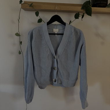 Cardigan en maille bleu clair
