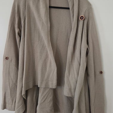 Cardigan in maglia beige