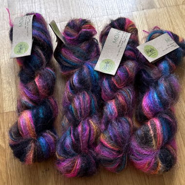Mohair wool hand dyed yarn