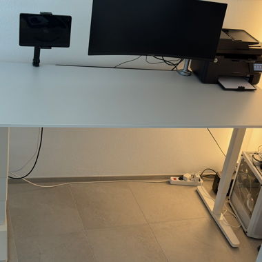 Schreibtisch 180x80cm elektrisch verstellbar weiss