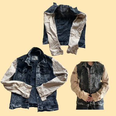 Denim Jacke mit ausgewaschenem Design