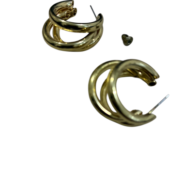 Gold-colored hoop earrings