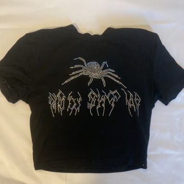 Crop top avec strass, araignée