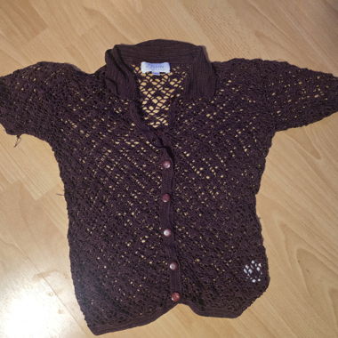 Cardigan in maglia traforata