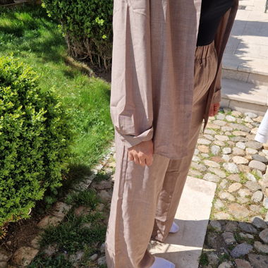 Ensemble chemise et pantalon beige