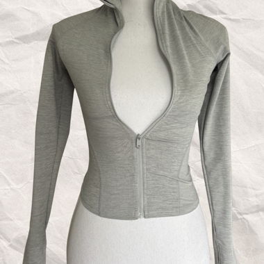 Grey zip-up sport jacket