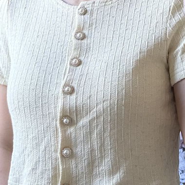 Cardigan beige clair à manches courtes