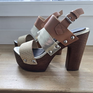 Platform Wedge Sandals with Heel