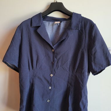 Camicia blu a pois XL