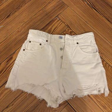 Shorts in denim bianco