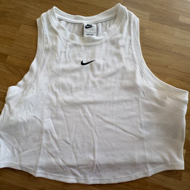 Nike Ribbed Crop Tank Top white L