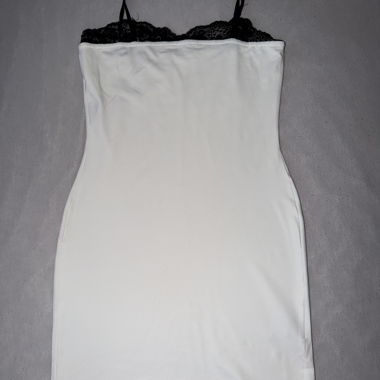 White mini lace dress