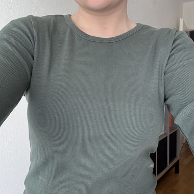 T-shirt à manches longues côtelé vert