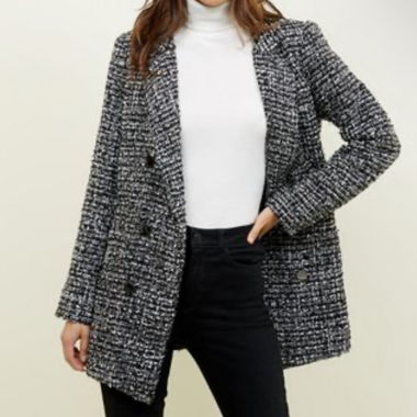 Tweed-Blazer schwarz-weiss