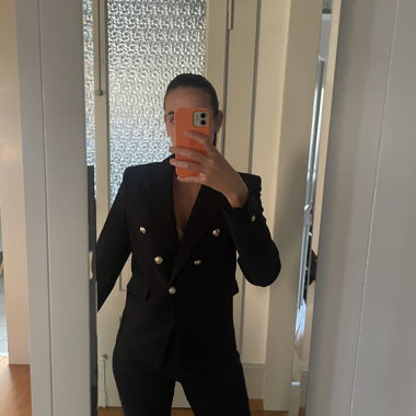 Blazer croisé double boutonnage noir