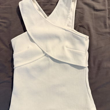 White Wrap-Front Top