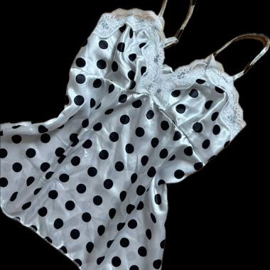 Punkte Satin Top