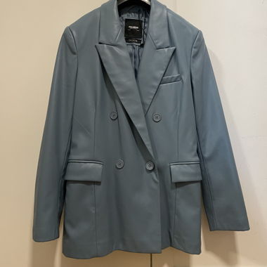 faux leather blazer