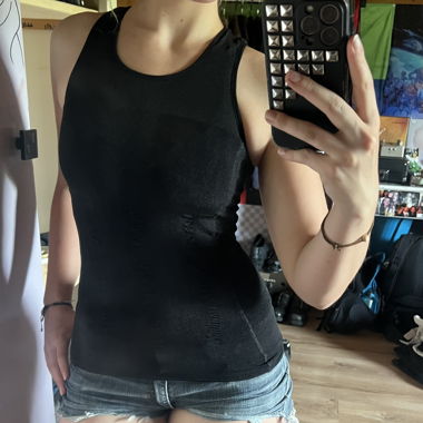 Débardeur noir matière sport