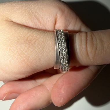 Silver-plated rhinestone ring (925)