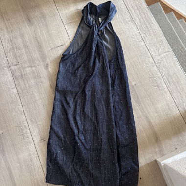 neckholder denim dress