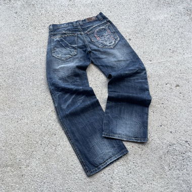 Jeans MOSQUITO Gr. 30, denim giapponese, vestibilità baggy