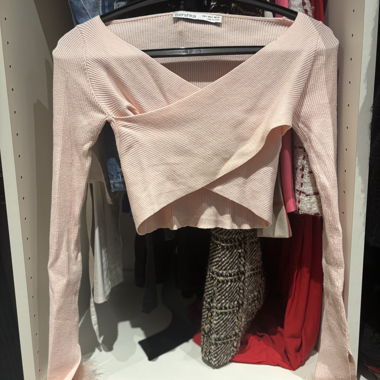 Top corto rosa Bershka
